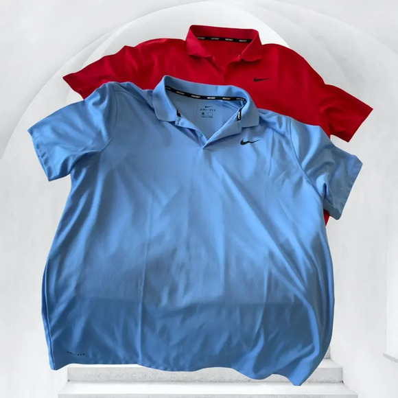 Nike Other - Nike Mens Bundle (2) Athletic Golf Polos Blue Red Size XL